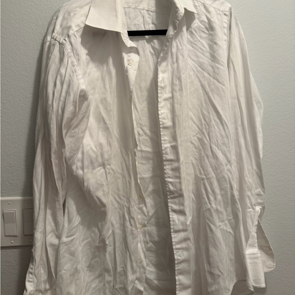 Elegant White Men's Dress Shirt